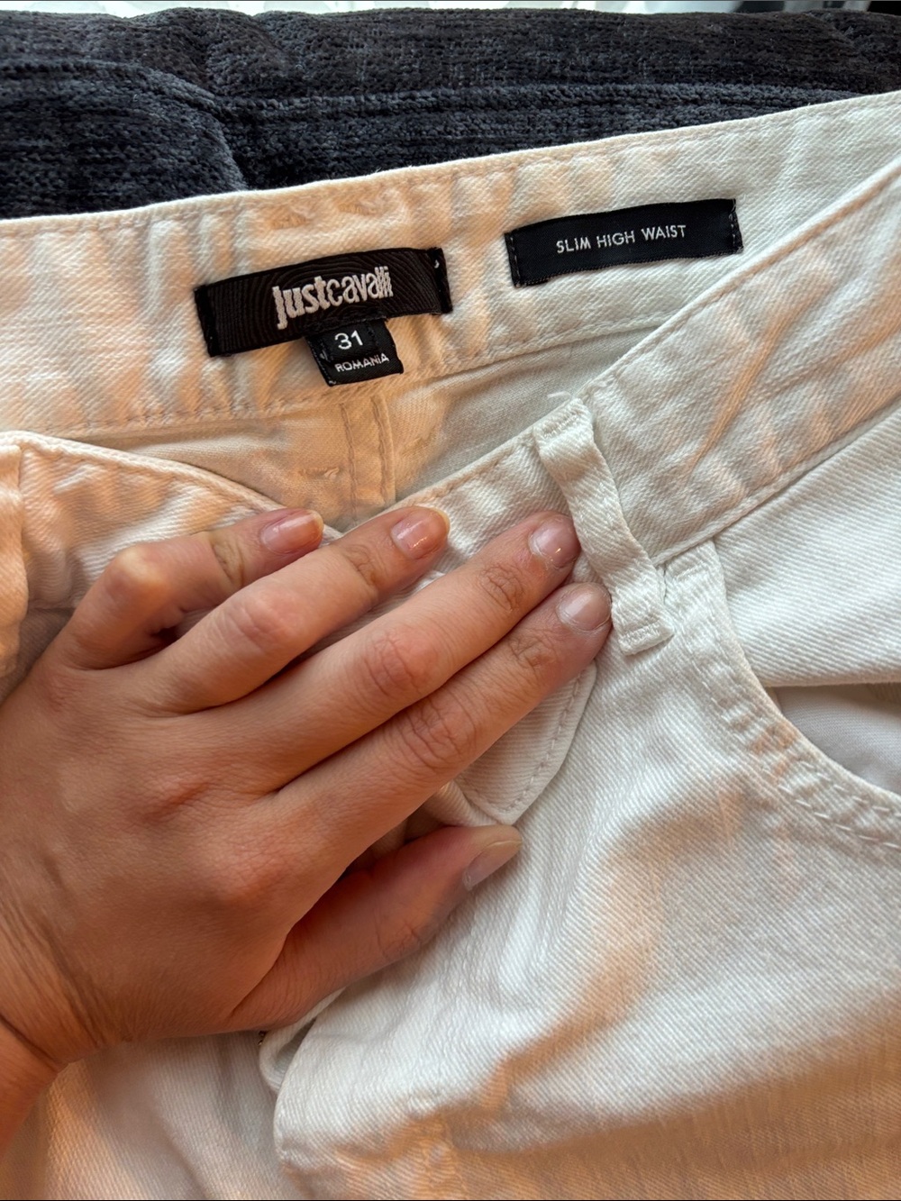 Just Cavalli White Slim High Waist Women’s Jeans